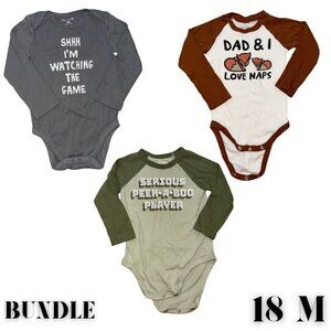 BUNDLE (3) - Okie Dokie Long-Sleeve Onesies 18M